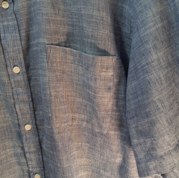 St. John’s Bay 30% Linen Classic Fit XXL Blue Business Casual Shirt Office Event - Picture 11 of 15